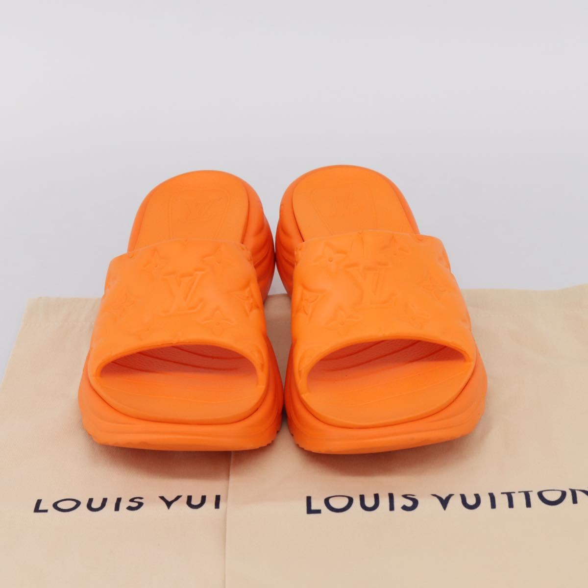 LOUIS VUITTON Pool 55 Sandals rubber Violet LV Auth 204936M