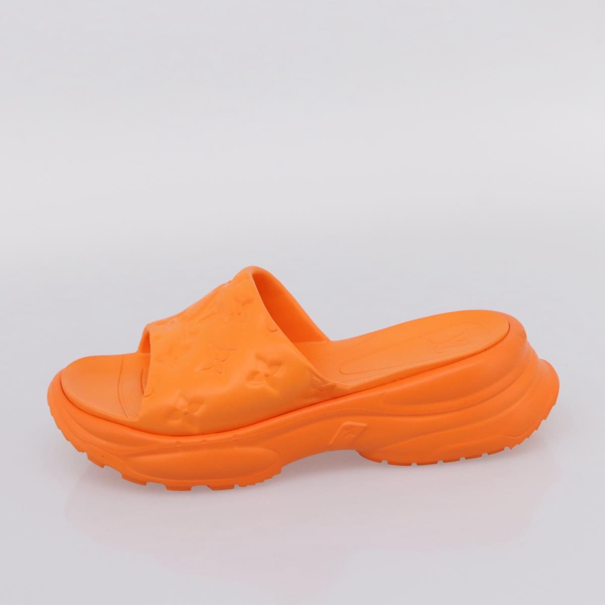 LOUIS VUITTON Pool 55 Sandals rubber Violet LV Auth 204936M