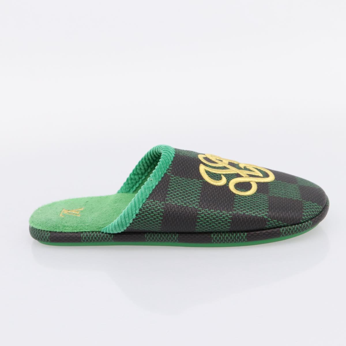 LOUIS VUITTON Damier LV Palace Line Mules pumps Green LV Auth 204938M
