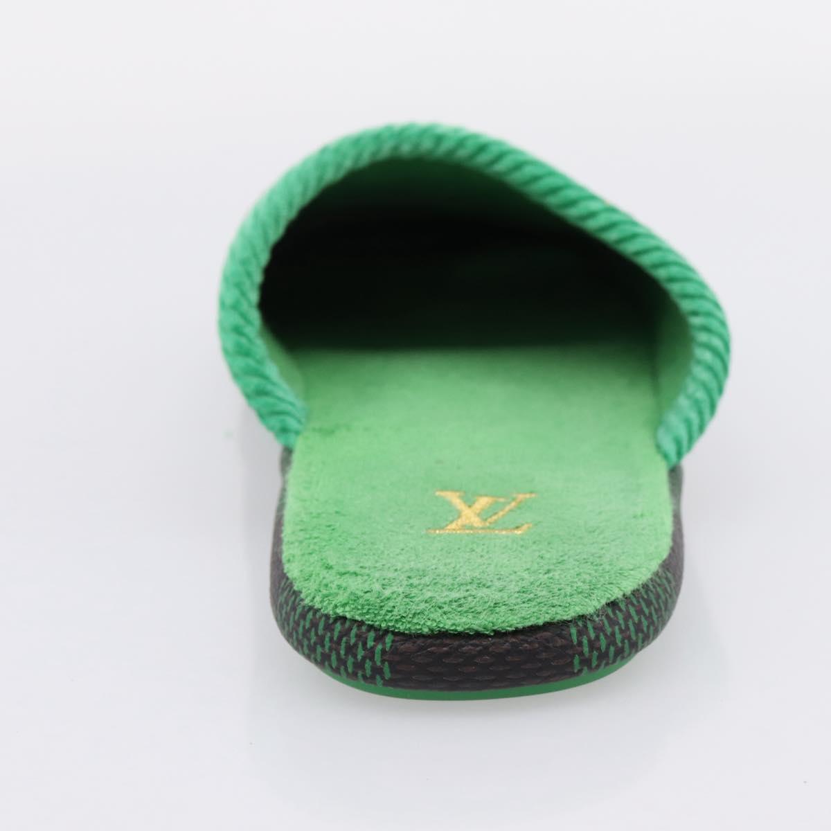 LOUIS VUITTON Damier LV Palace Line Mules pumps Green LV Auth 204938M