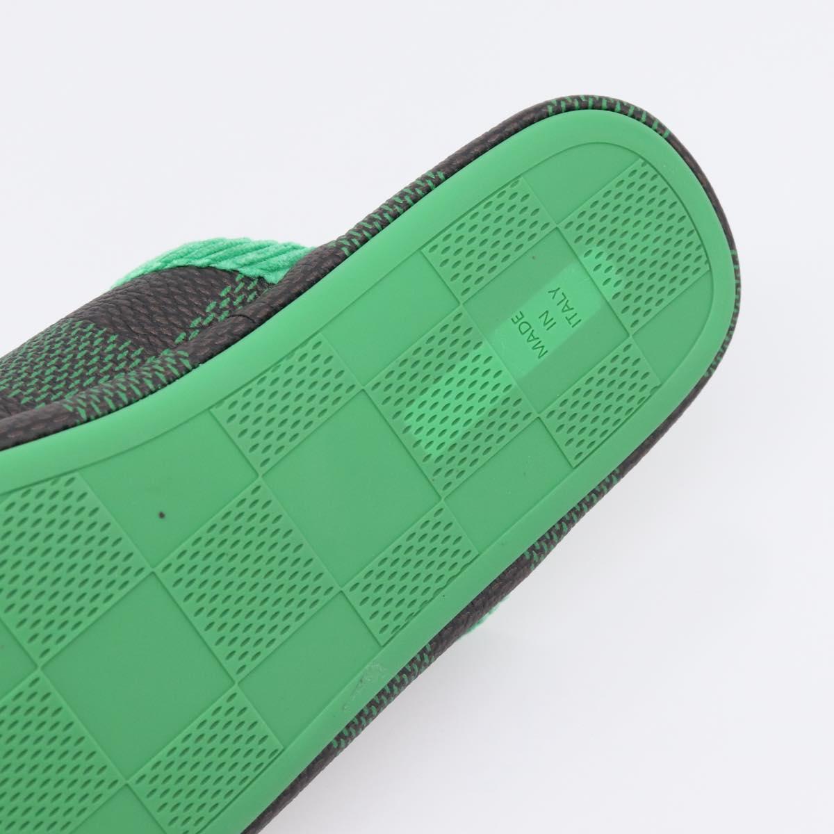LOUIS VUITTON Damier LV Palace Line Mules pumps Green LV Auth 204938M