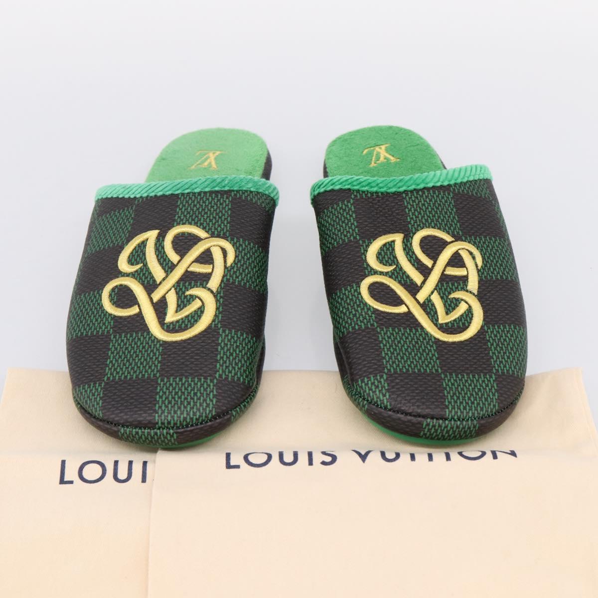 LOUIS VUITTON Damier LV Palace Line Mules pumps Green LV Auth 204938M