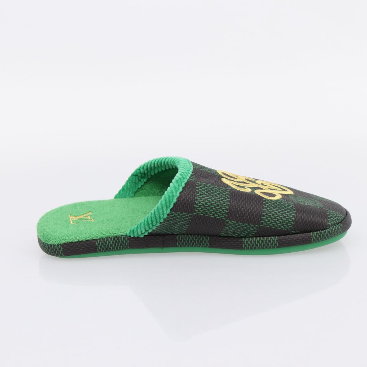 LOUIS VUITTON Damier LV Palace Line Mules pumps Green LV Auth 204938M
