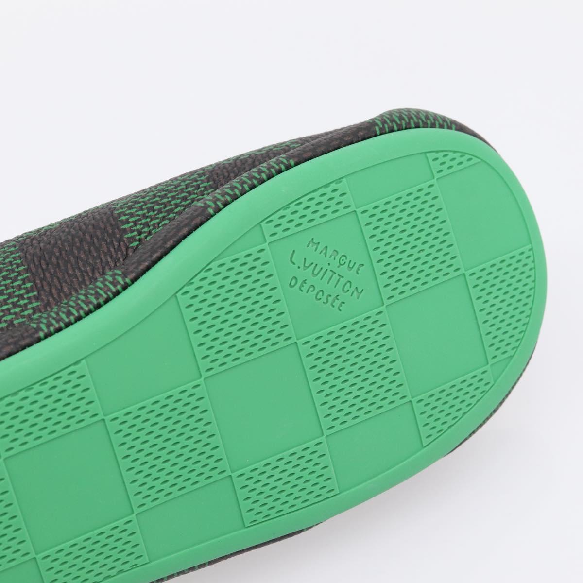 LOUIS VUITTON Damier LV Palace Line Mules pumps Green LV Auth 204938M