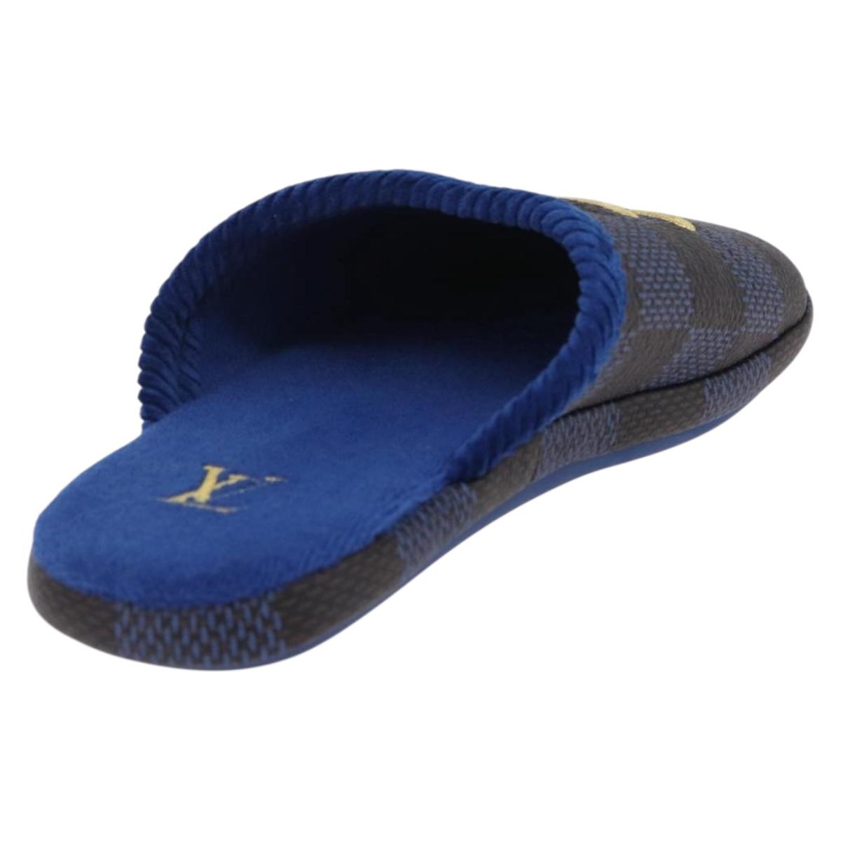 LOUIS VUITTON Damier LV Palace Line Mules pumps Blue LV Auth 204939M