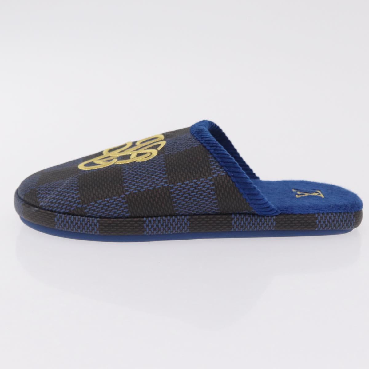 LOUIS VUITTON Damier LV Palace Line Mules pumps Blue LV Auth 204939M