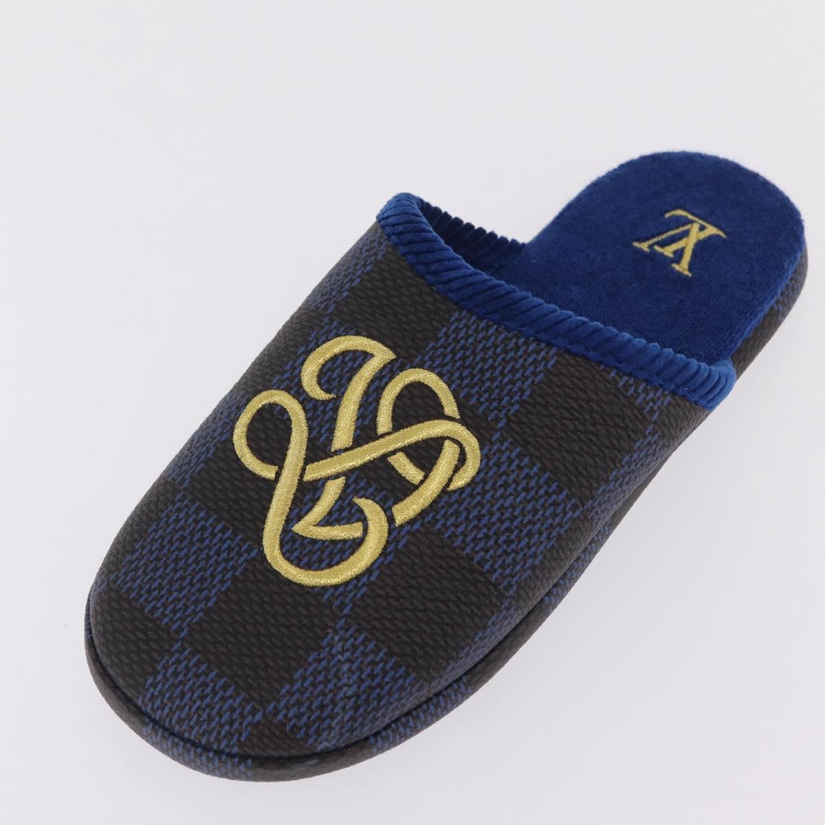 LOUIS VUITTON Damier LV Palace Line Mules pumps Blue LV Auth 204939M