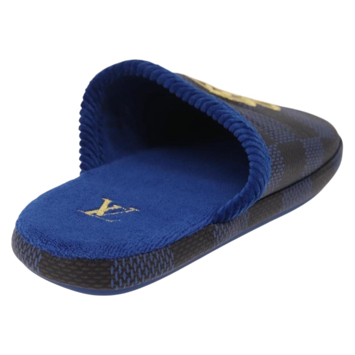 LOUIS VUITTON Damier LV Palace Line Mules pumps Blue LV Auth 204939M