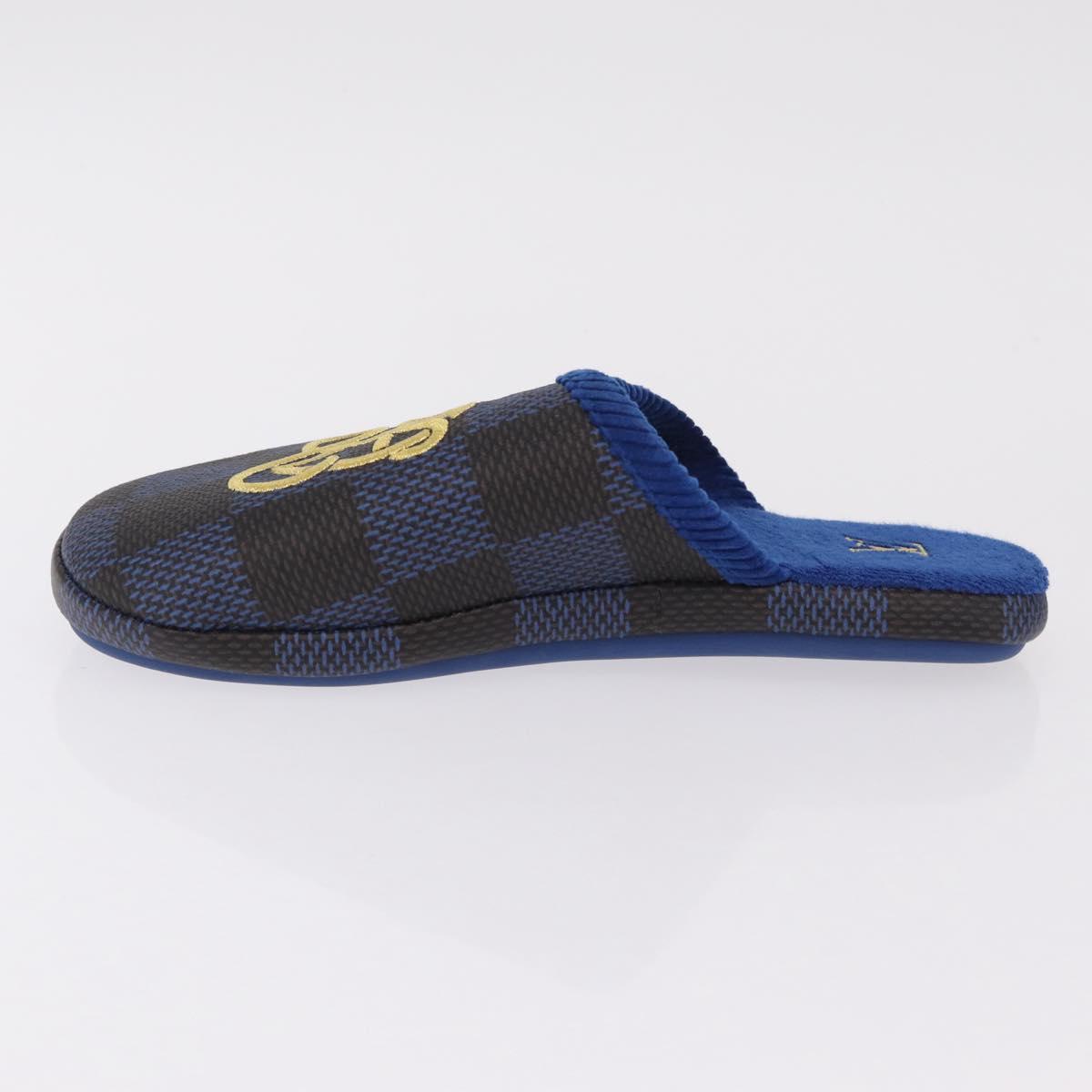 LOUIS VUITTON Damier LV Palace Line Mules pumps Blue LV Auth 204939M