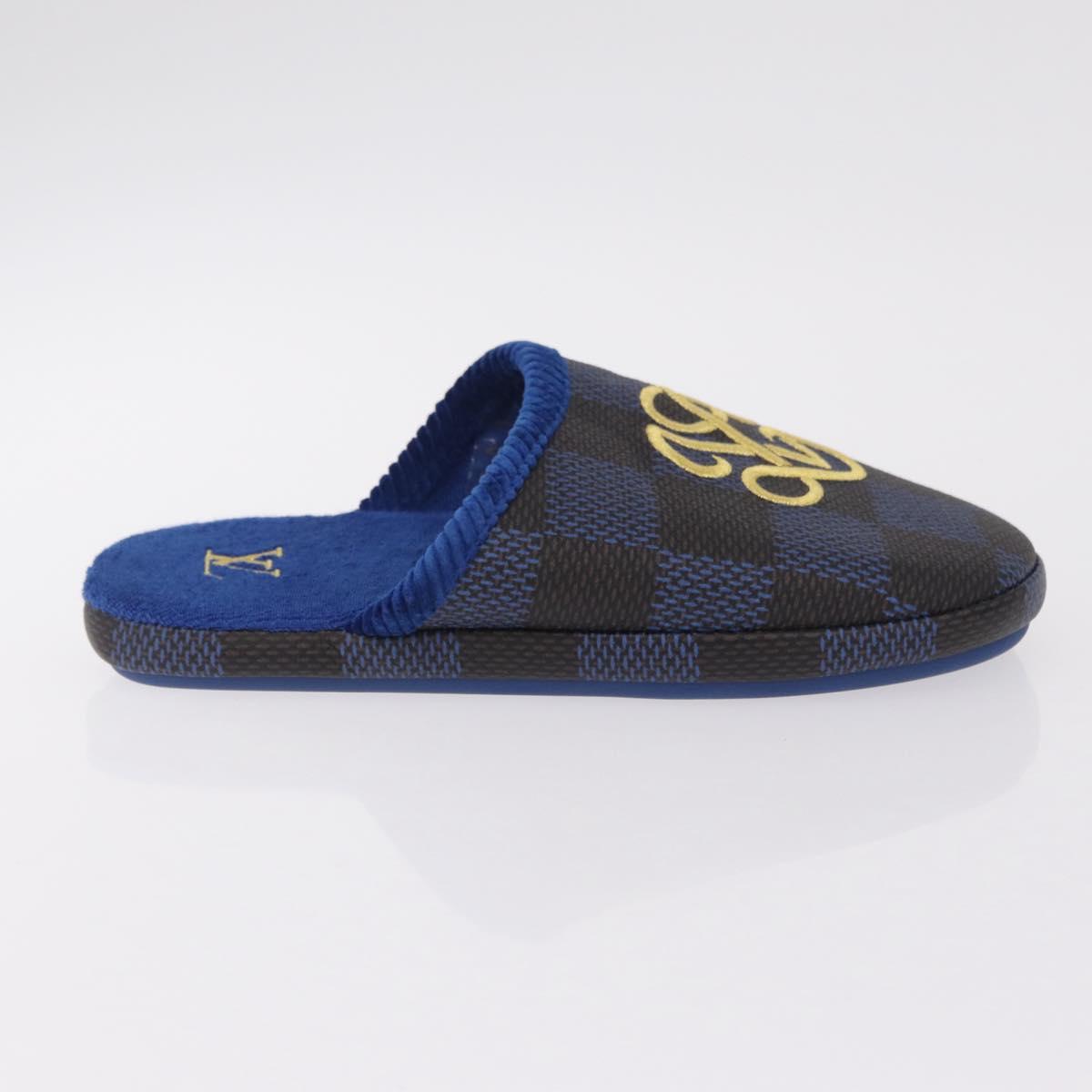 LOUIS VUITTON Damier LV Palace Line Mules pumps Blue LV Auth 204939M