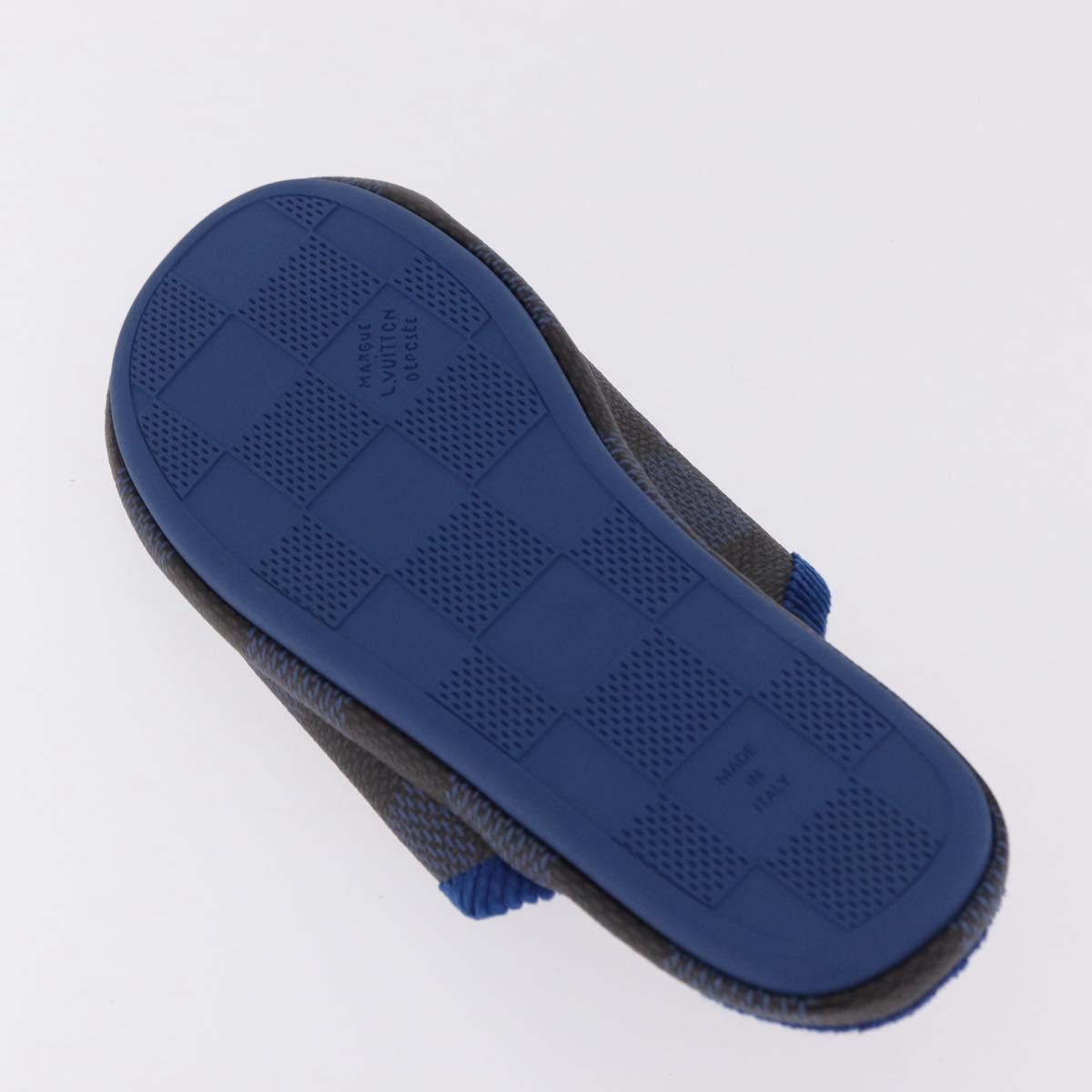 LOUIS VUITTON Damier LV Palace Line Mules pumps Blue LV Auth 204939M