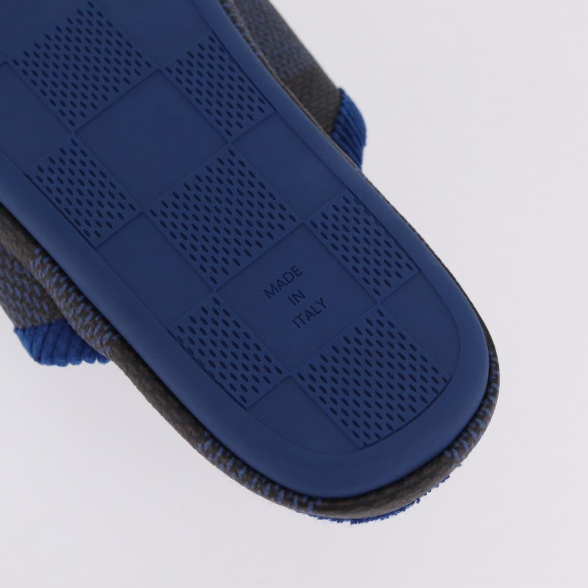 LOUIS VUITTON Damier LV Palace Line Mules pumps Blue LV Auth 204939M