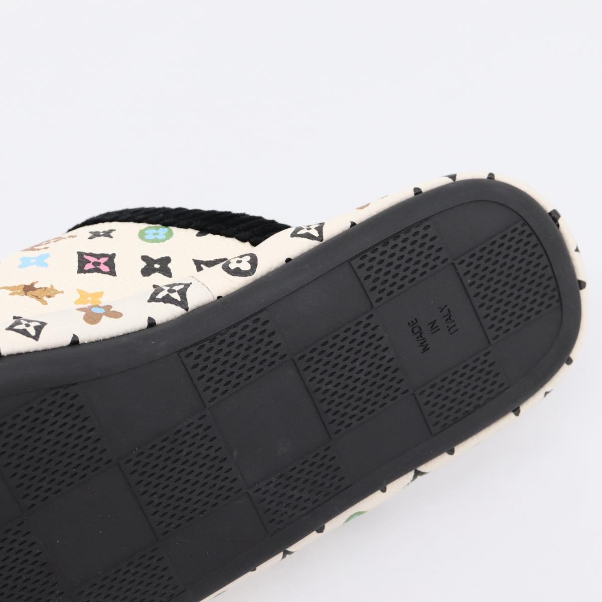 LOUIS VUITTON Monogram Craggy LV Palace Line Mules pumps White LV Auth 204940M