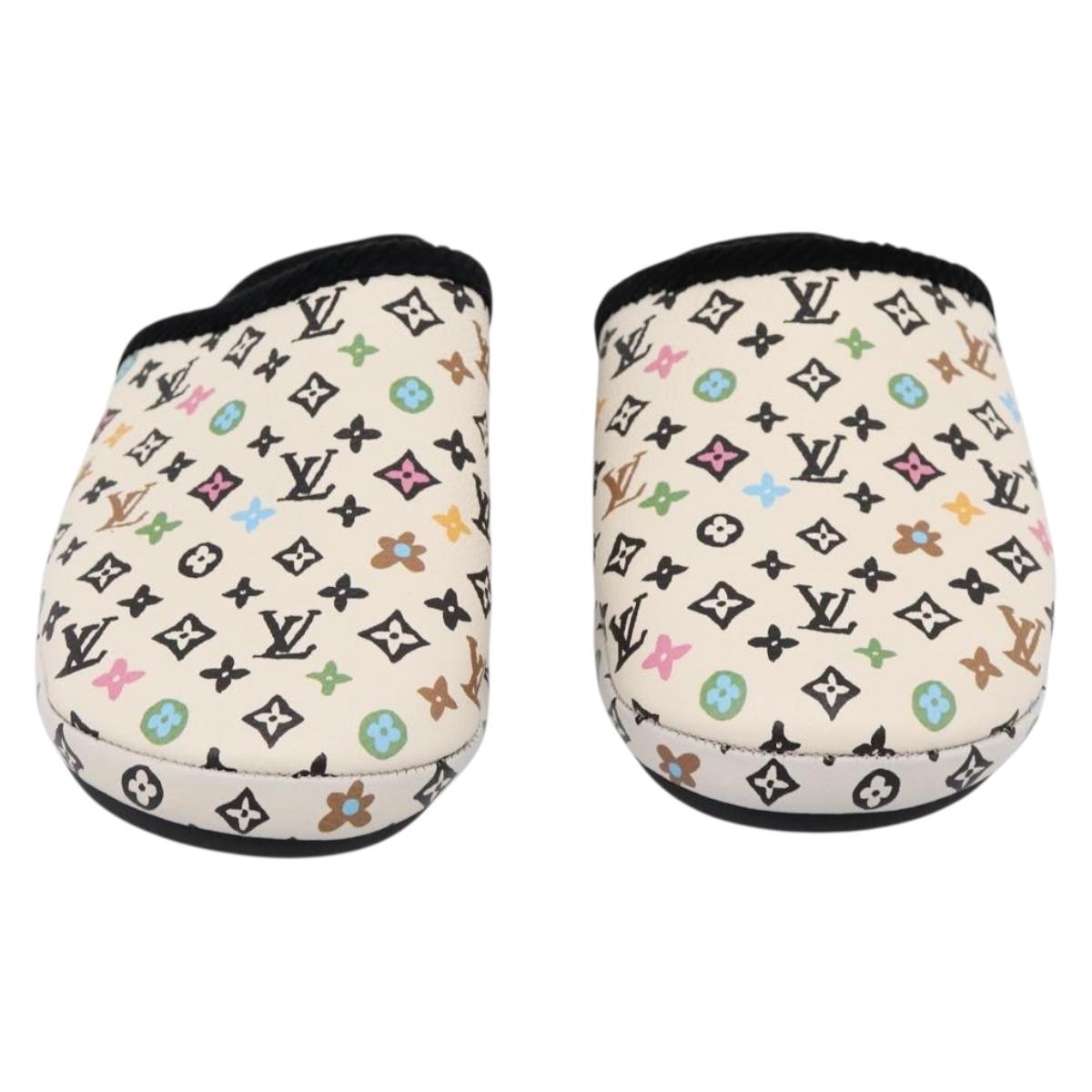 LOUIS VUITTON Monogram Craggy LV Palace Line Mules pumps White LV Auth 204940M