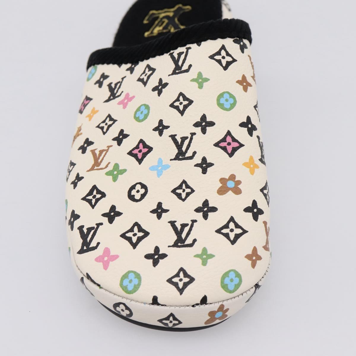 LOUIS VUITTON Monogram Craggy LV Palace Line Mules pumps White LV Auth 204940M