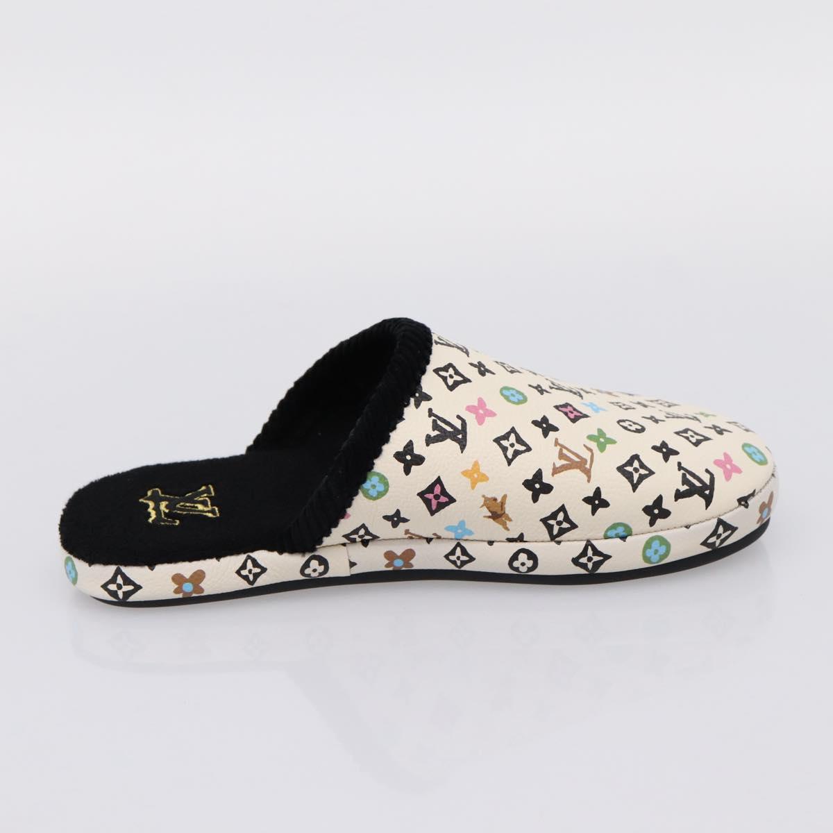 LOUIS VUITTON Monogram Craggy LV Palace Line Mules pumps White LV Auth 204940M