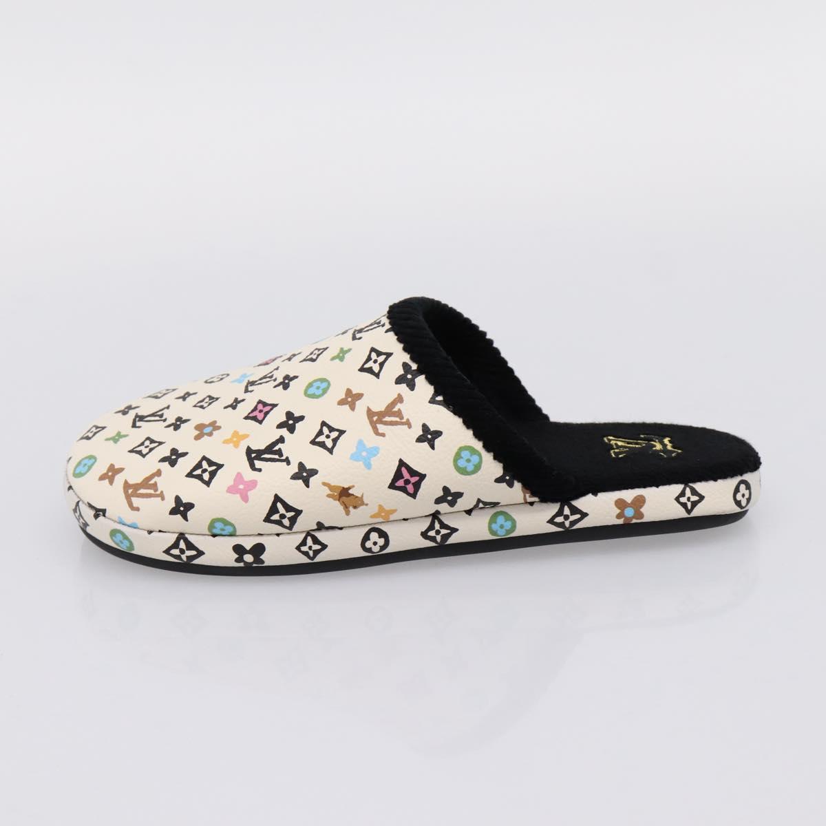 LOUIS VUITTON Monogram Craggy LV Palace Line Mules pumps White LV Auth 204940M