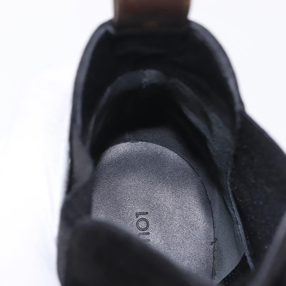 LOUIS VUITTON Short Boots Suede 40 Black LV Auth 204942M
