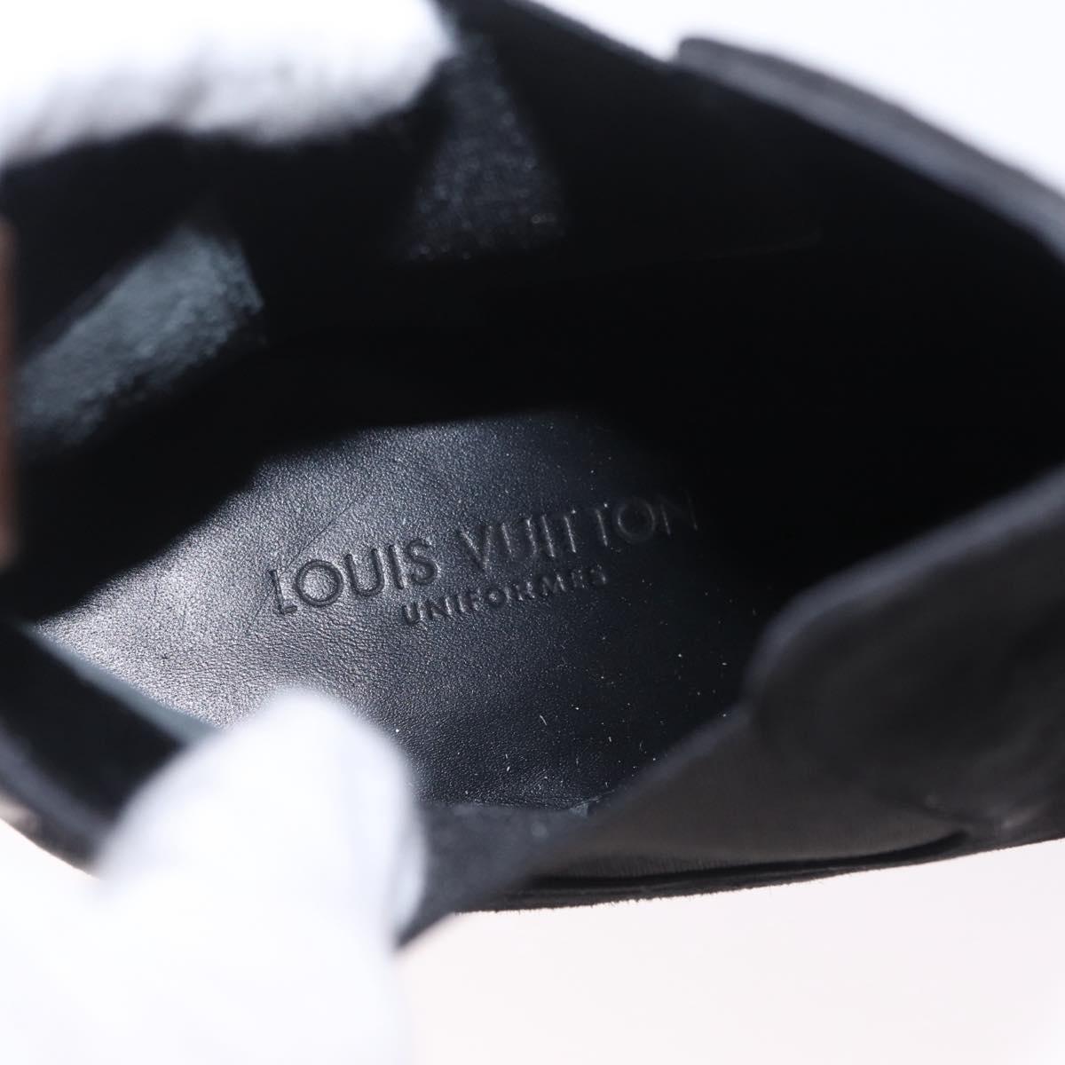 LOUIS VUITTON Short Boots Suede 40 Black LV Auth 204942M