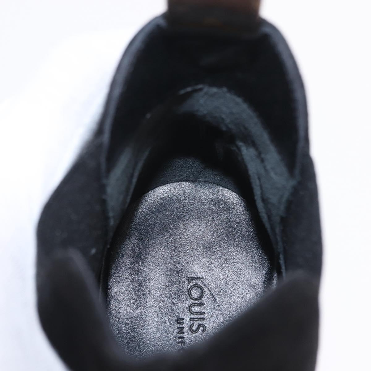 LOUIS VUITTON Short Boots Suede 40 Black LV Auth 204942M