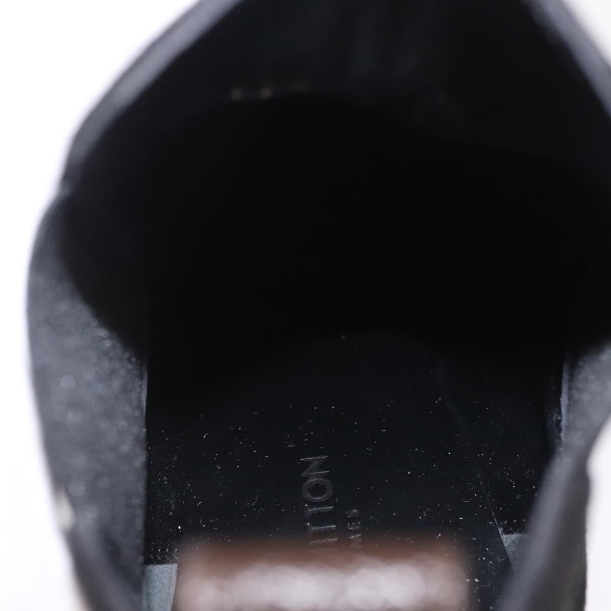 LOUIS VUITTON Short Boots Suede 40 Black LV Auth 204942M