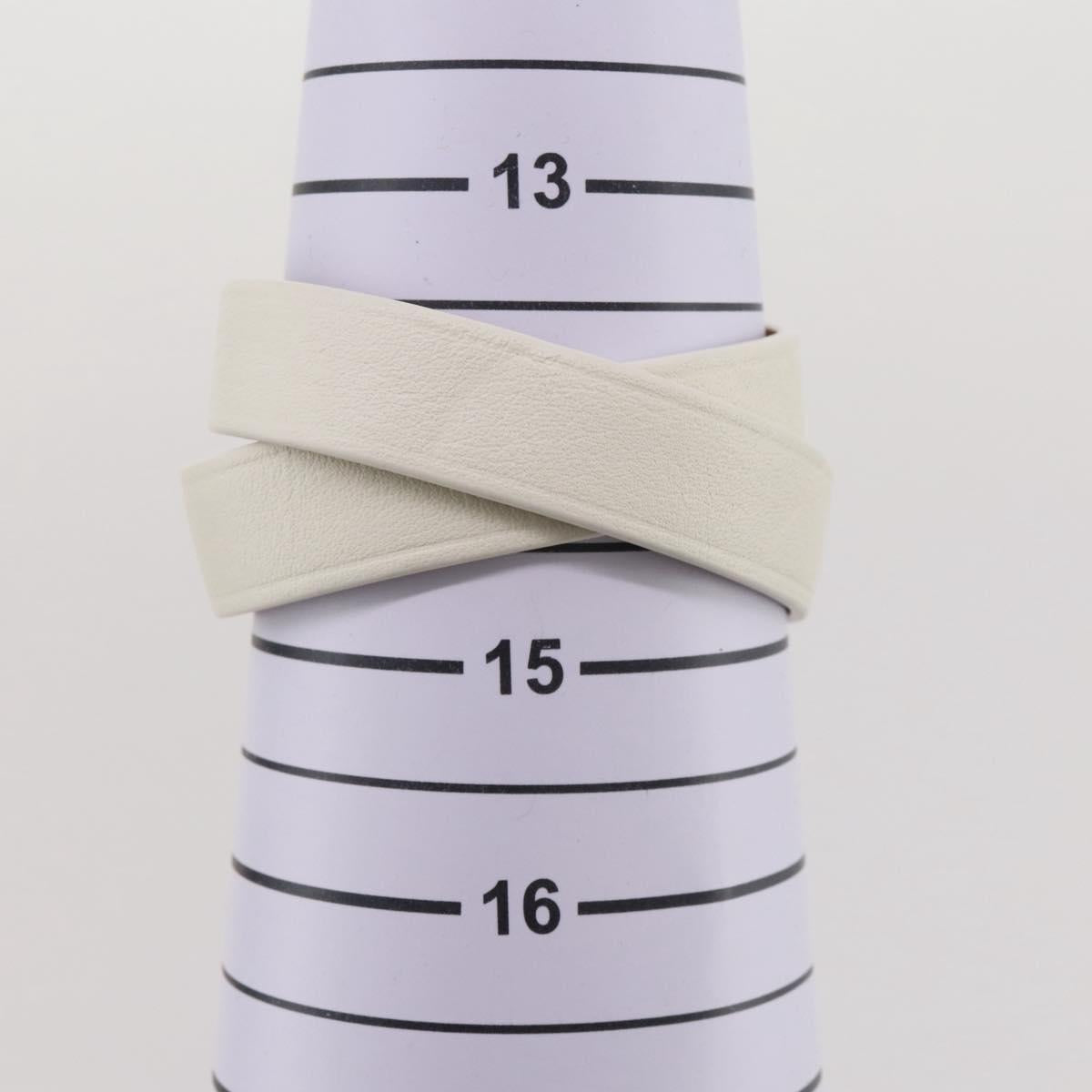Christian Dior Bracelet Leather White Gold Auth 204946M