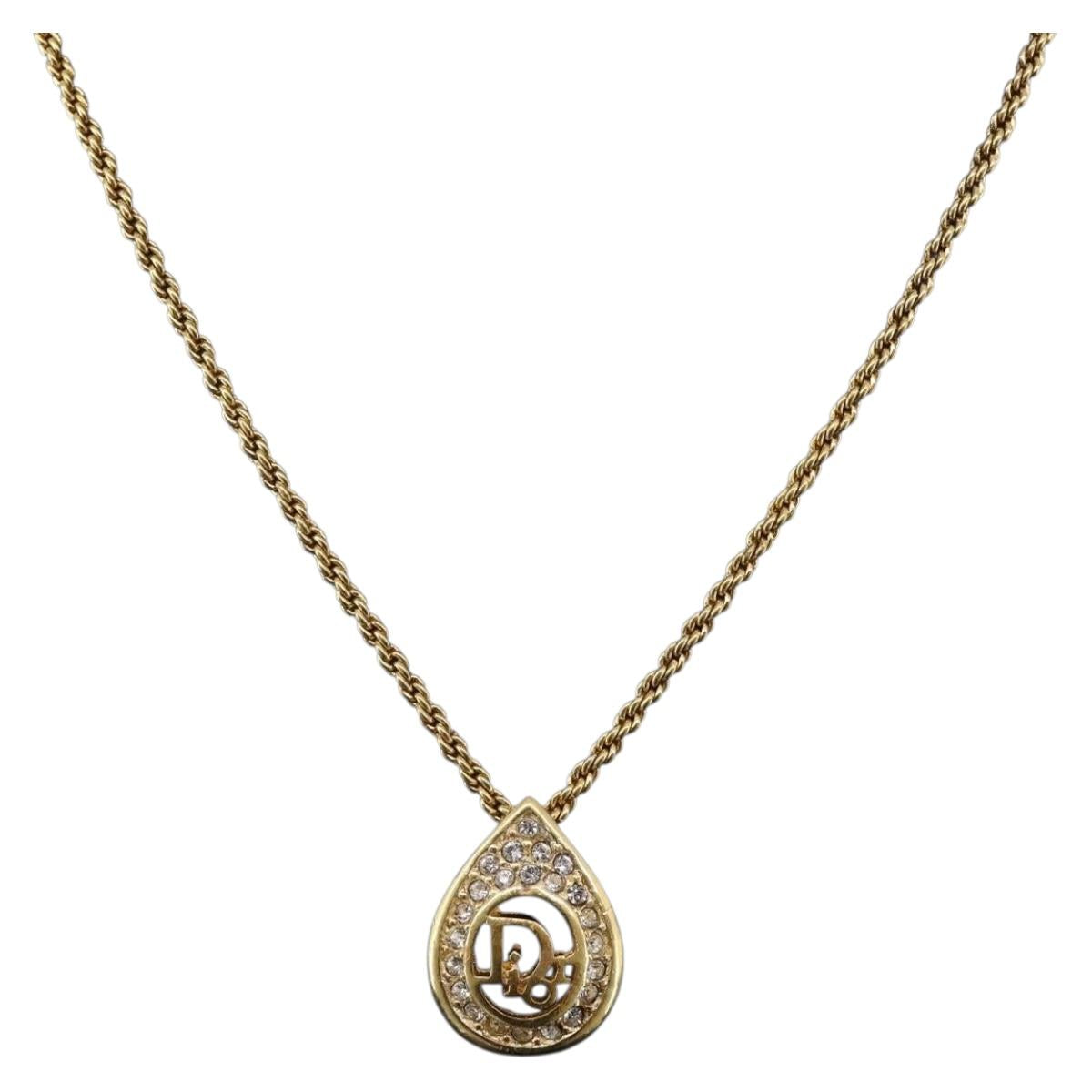 Christian Dior Necklace metal Gold Tone Auth 204947