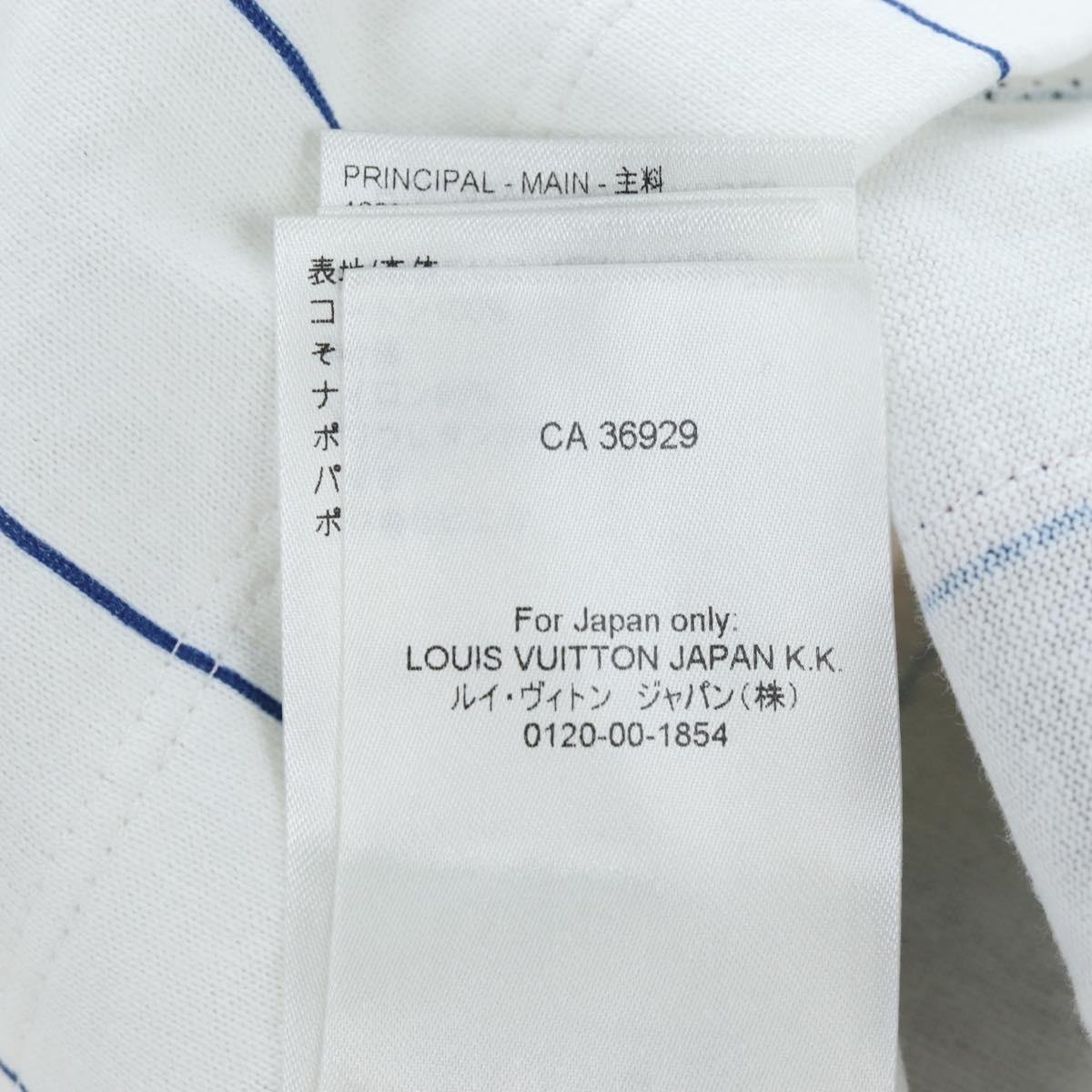 LOUIS VUITTON Sleeveless Top Cotton XS White LV Auth 204954M
