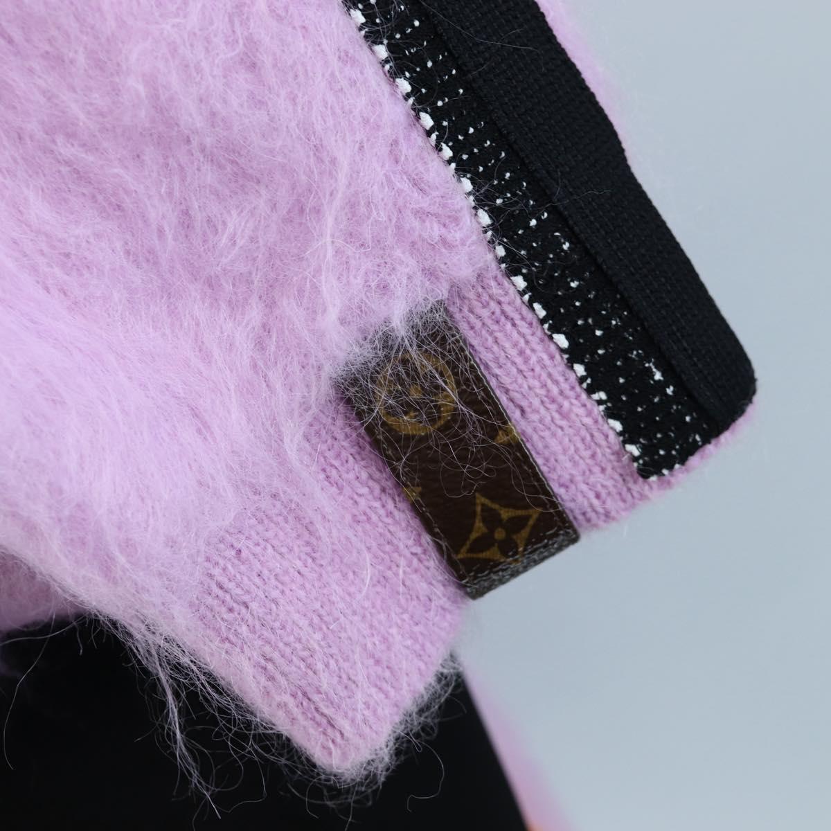 LOUIS VUITTON Cardigan Wool L Pink LV Auth 204957M