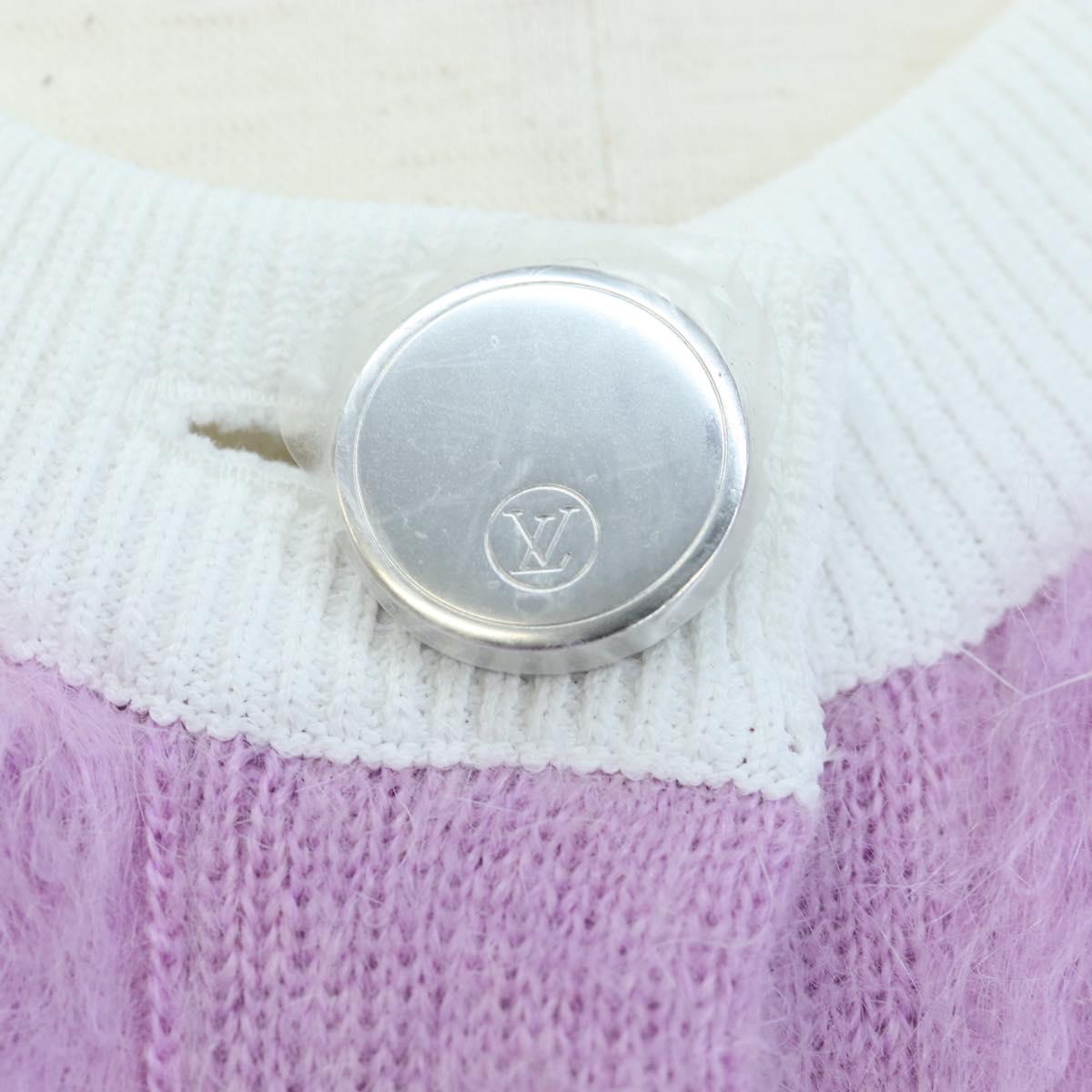 LOUIS VUITTON Cardigan Wool L Pink LV Auth 204957M