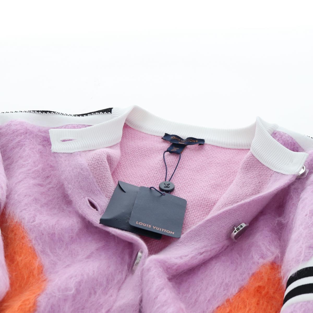 LOUIS VUITTON Cardigan Wool L Pink LV Auth 204957M