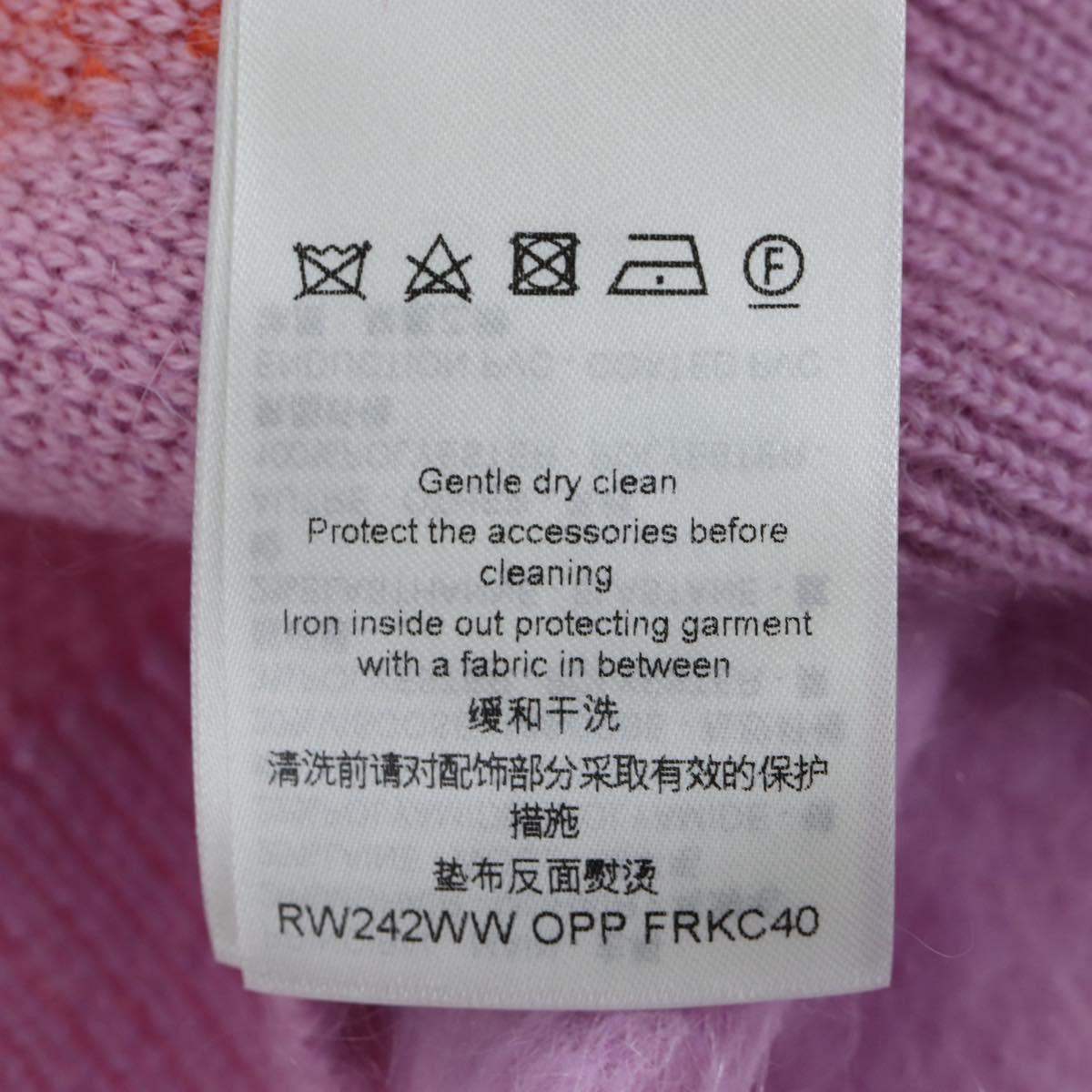LOUIS VUITTON Cardigan Wool L Pink LV Auth 204957M