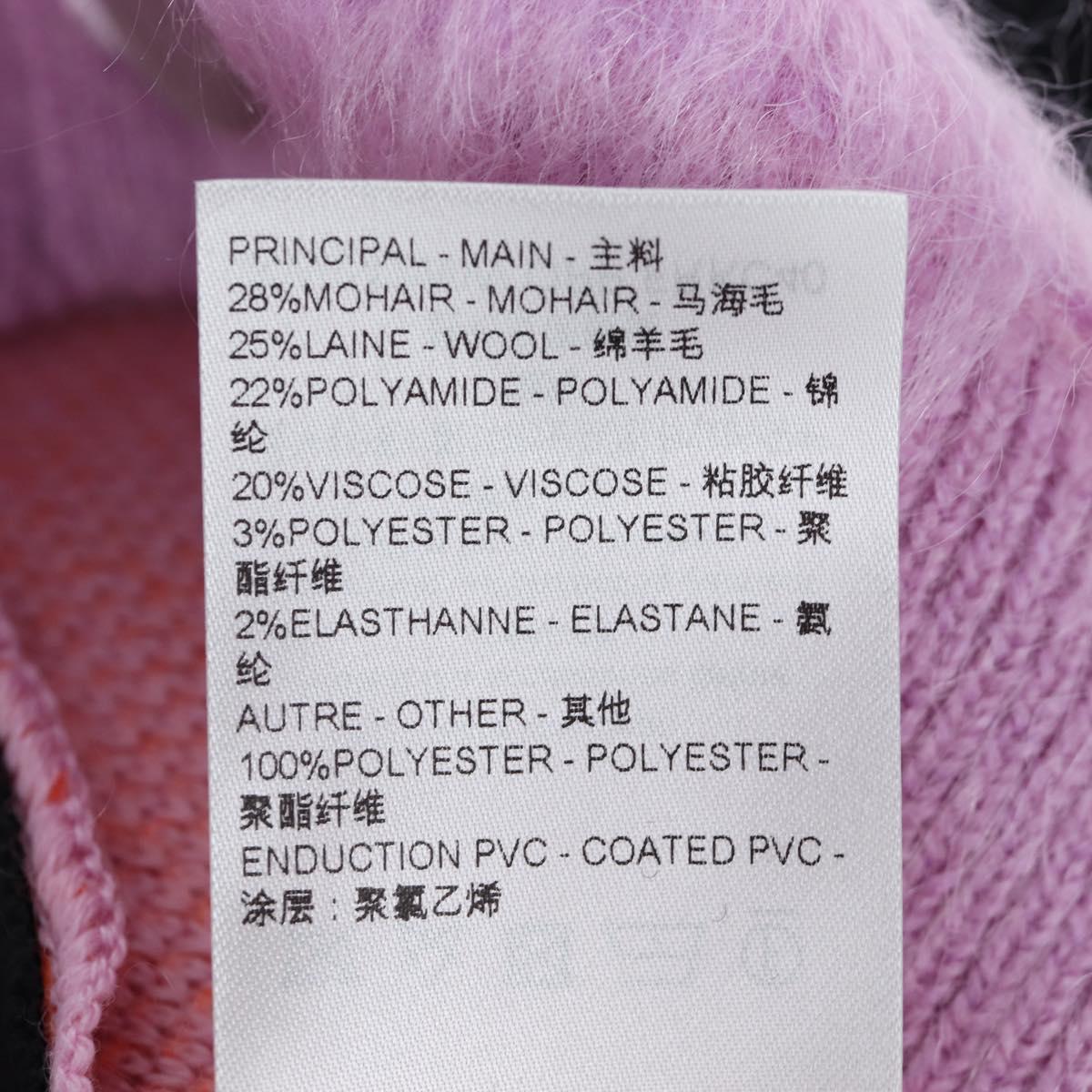 LOUIS VUITTON Cardigan Wool L Pink LV Auth 204957M