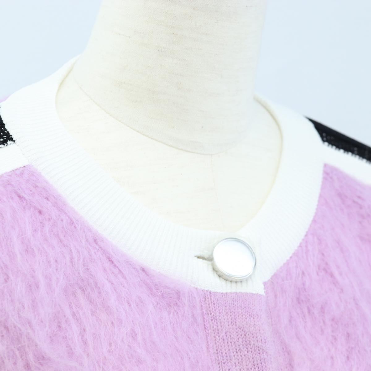 LOUIS VUITTON Cardigan Wool L Pink LV Auth 204957M