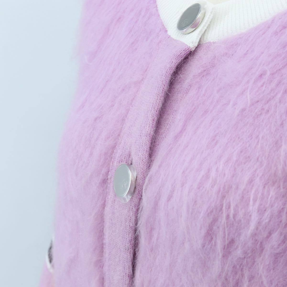 LOUIS VUITTON Cardigan Wool L Pink LV Auth 204957M
