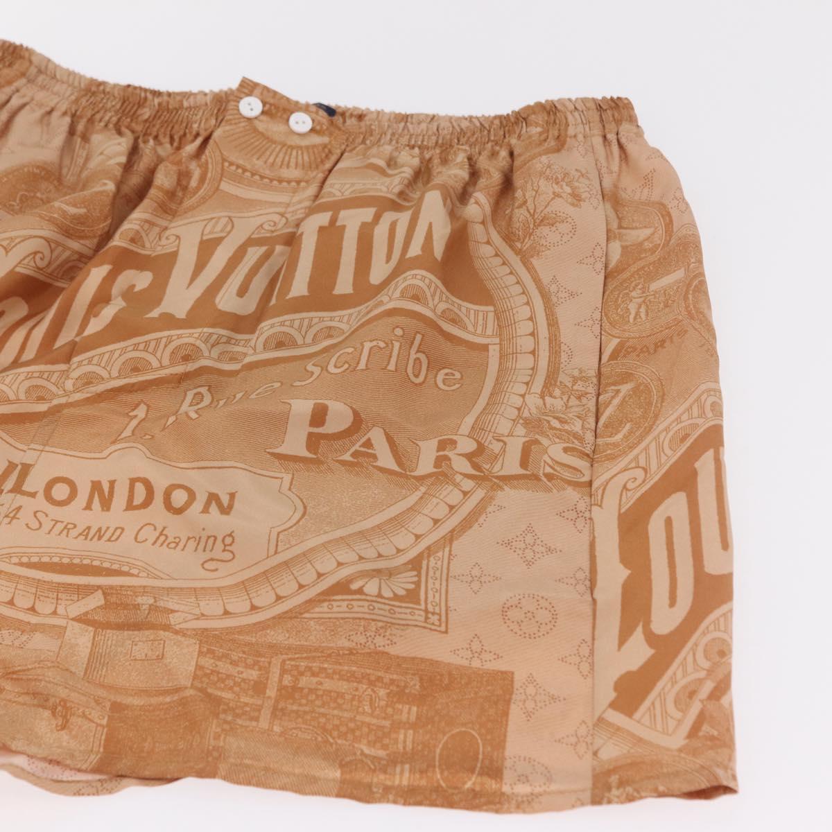 LOUIS VUITTON Shorts Pants Silk 34 Brown LV Auth 204958M