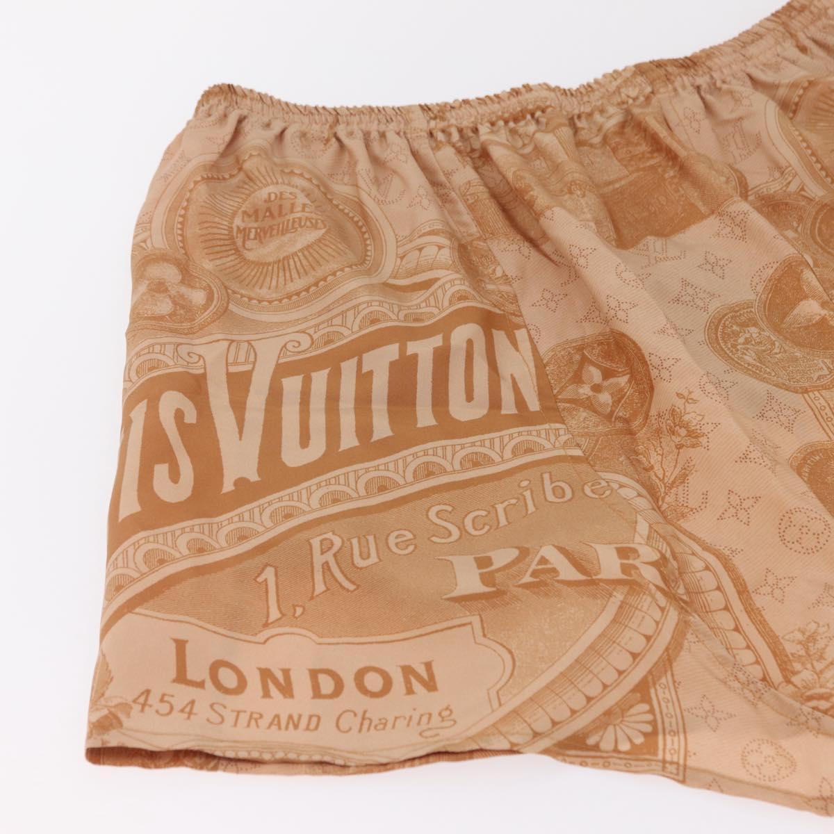 LOUIS VUITTON Shorts Pants Silk 34 Brown LV Auth 204958M