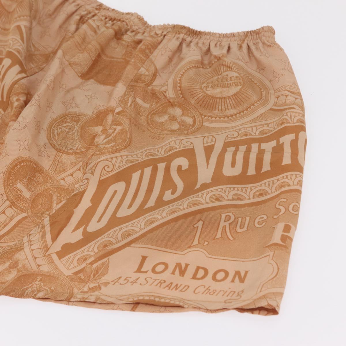 LOUIS VUITTON Shorts Pants Silk 34 Brown LV Auth 204958M