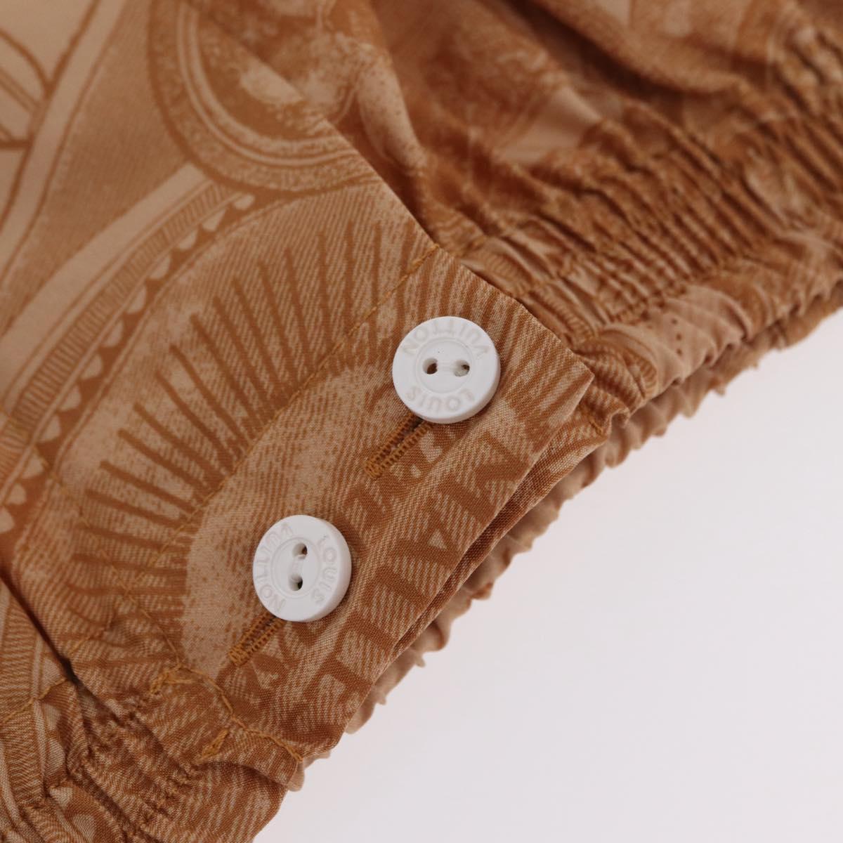 LOUIS VUITTON Shorts Pants Silk 34 Brown LV Auth 204958M
