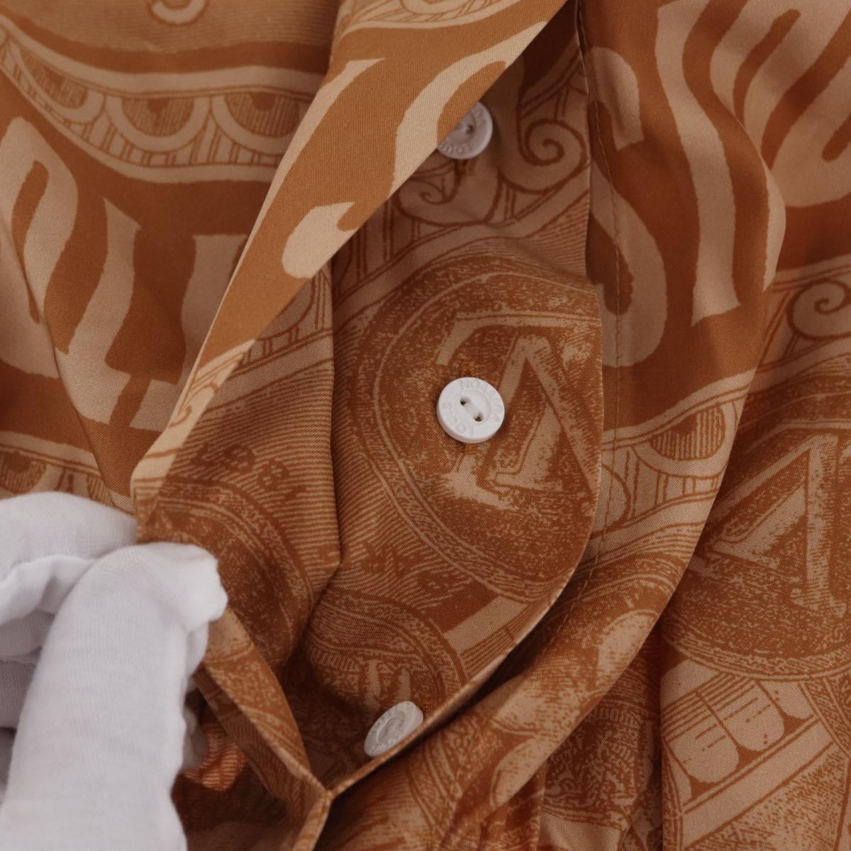 LOUIS VUITTON Shorts Pants Silk 34 Brown LV Auth 204958M