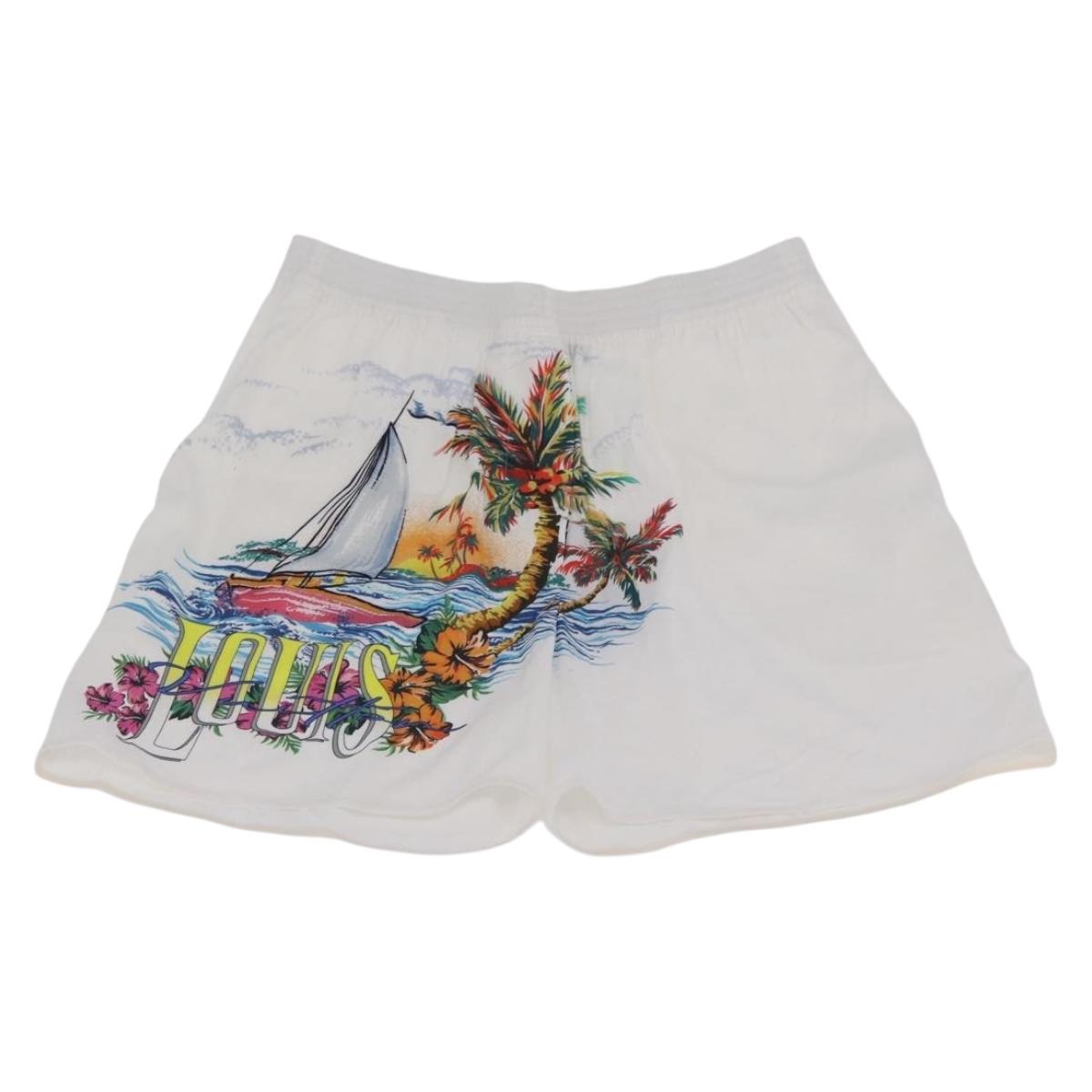 LOUIS VUITTON Short Pants Silk 36 Multicolor LV Auth 204960M
