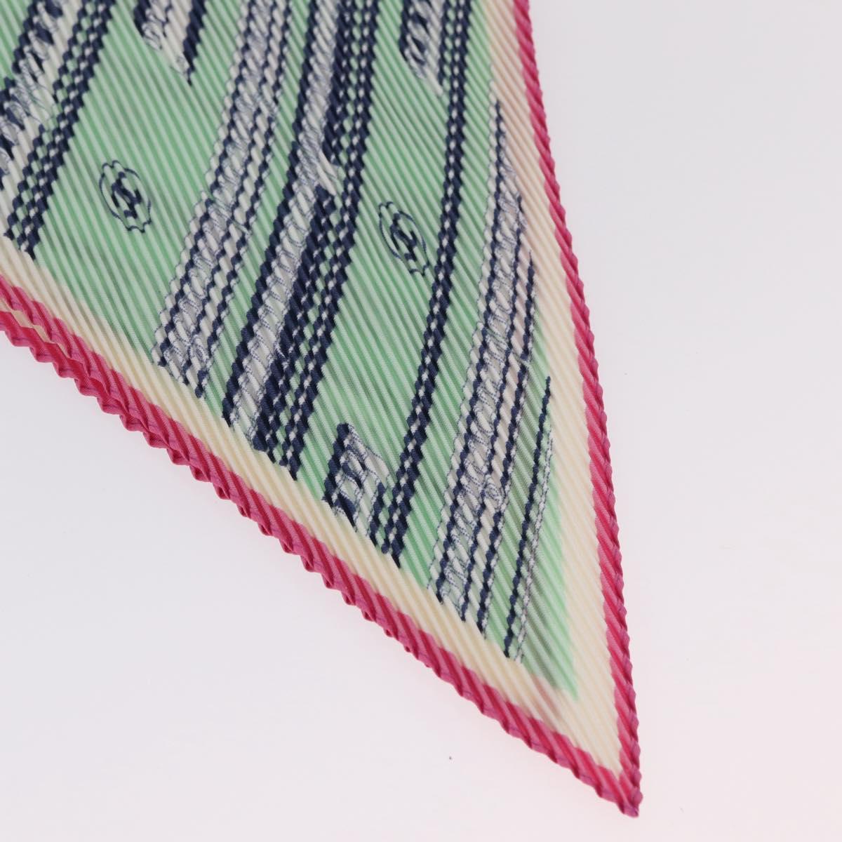 CHANEL Scarf Silk Green CC Auth 204962M