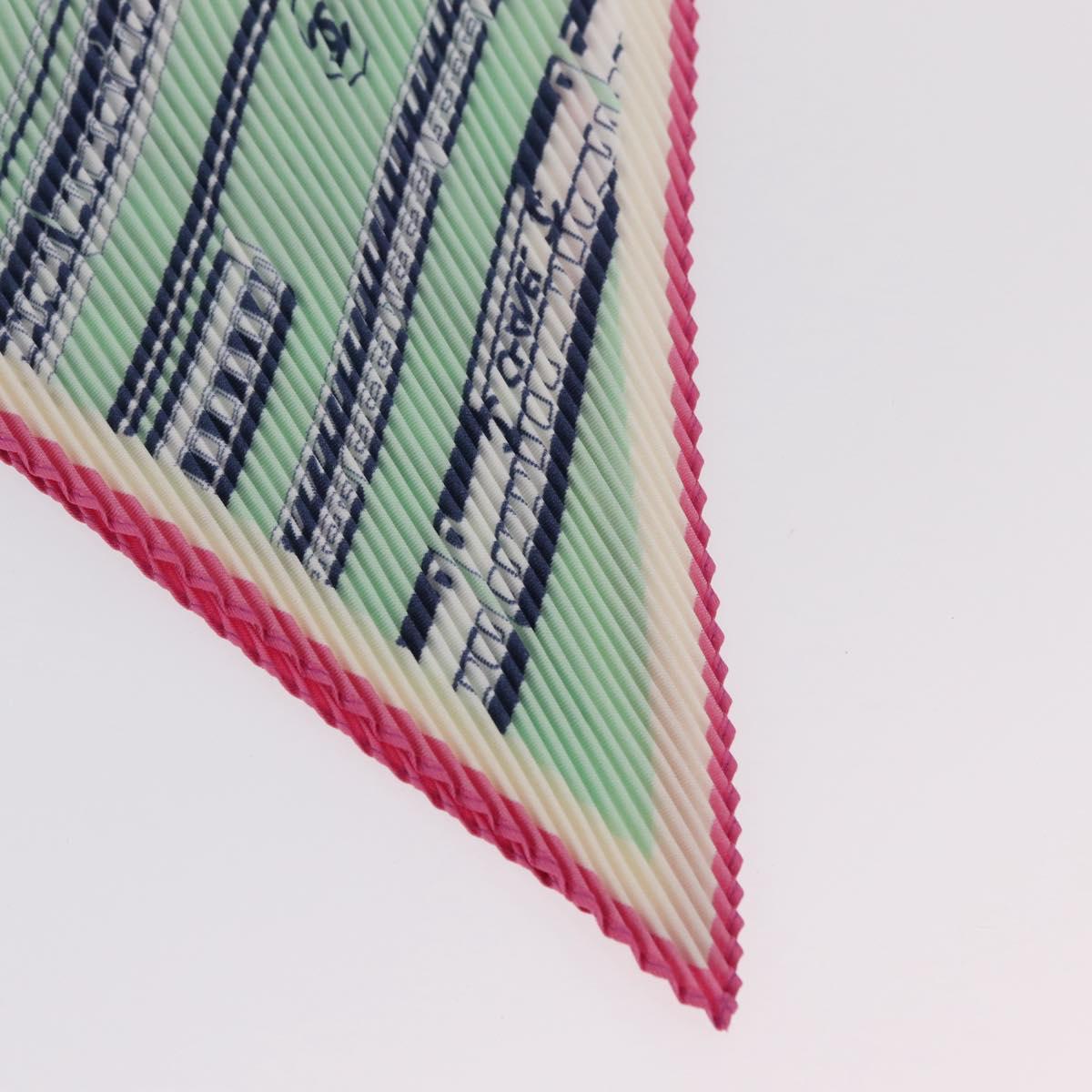 CHANEL Scarf Silk Green CC Auth 204962M