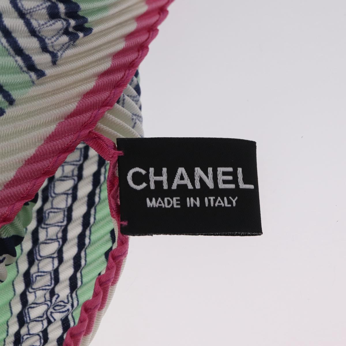 CHANEL Scarf Silk Green CC Auth 204962M