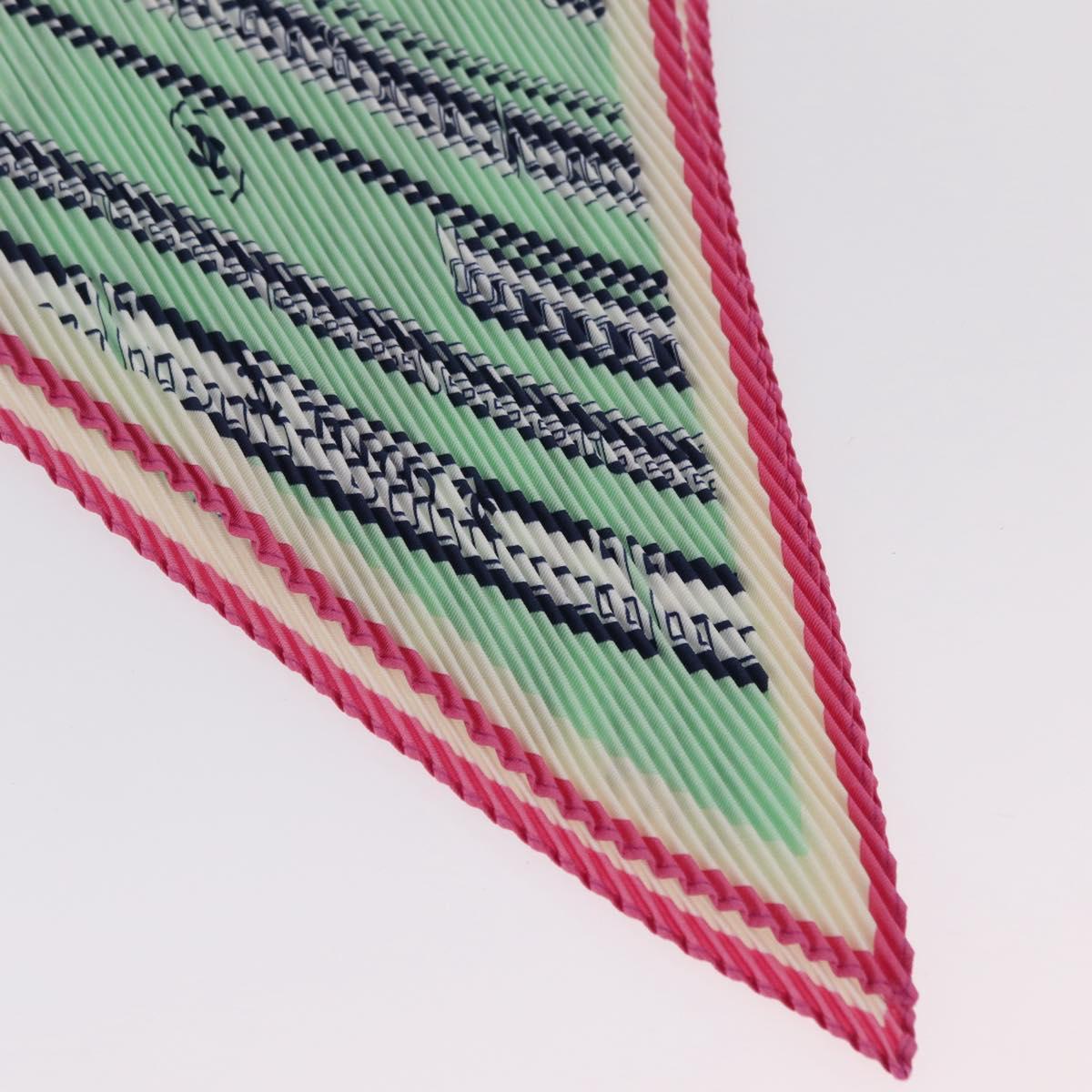 CHANEL Scarf Silk Green CC Auth 204962M