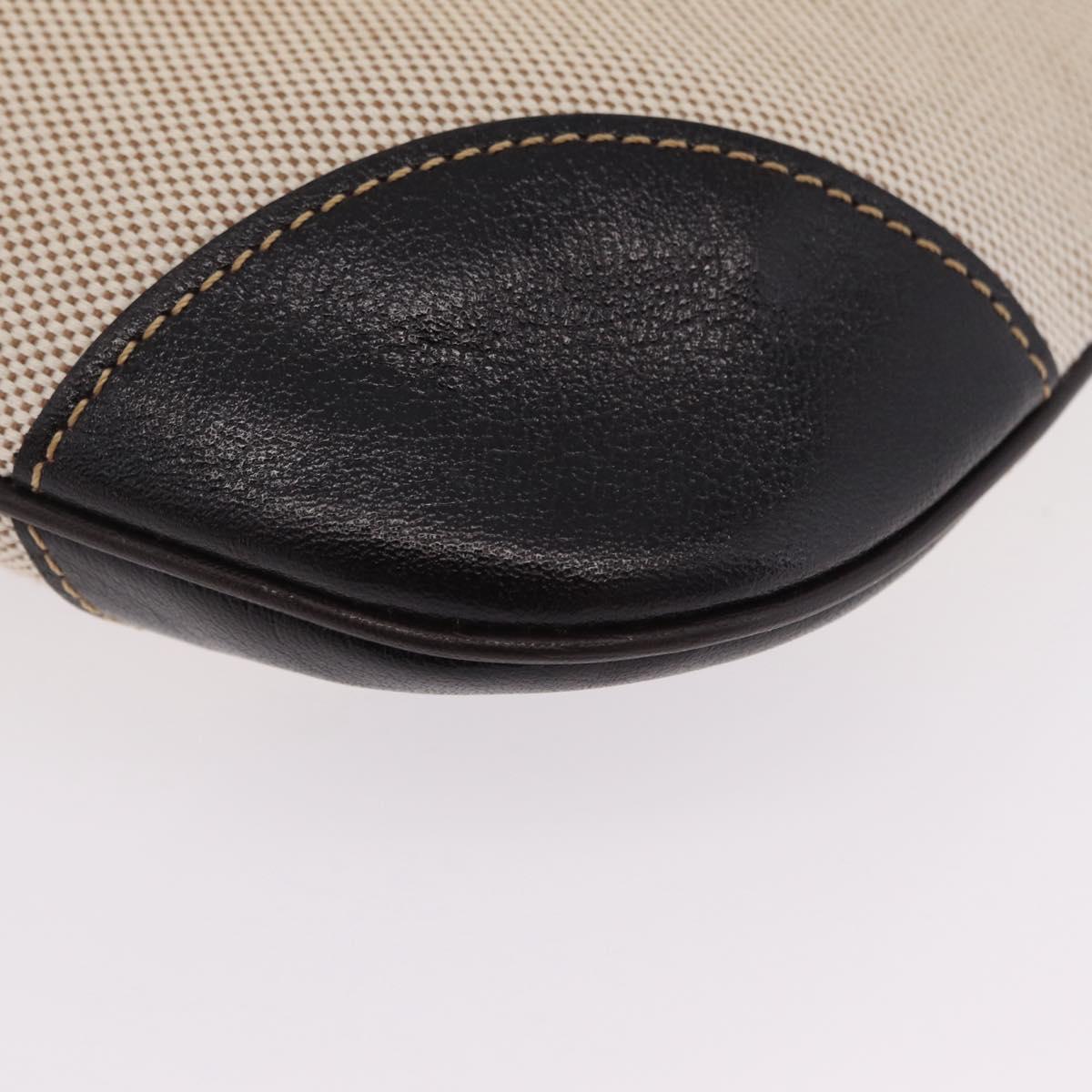 LONGCHAMP Shoulder Bag Canvas Beige Auth 204983A