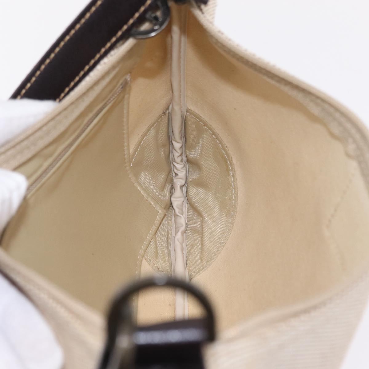 LONGCHAMP Shoulder Bag Canvas Beige Auth 204983A