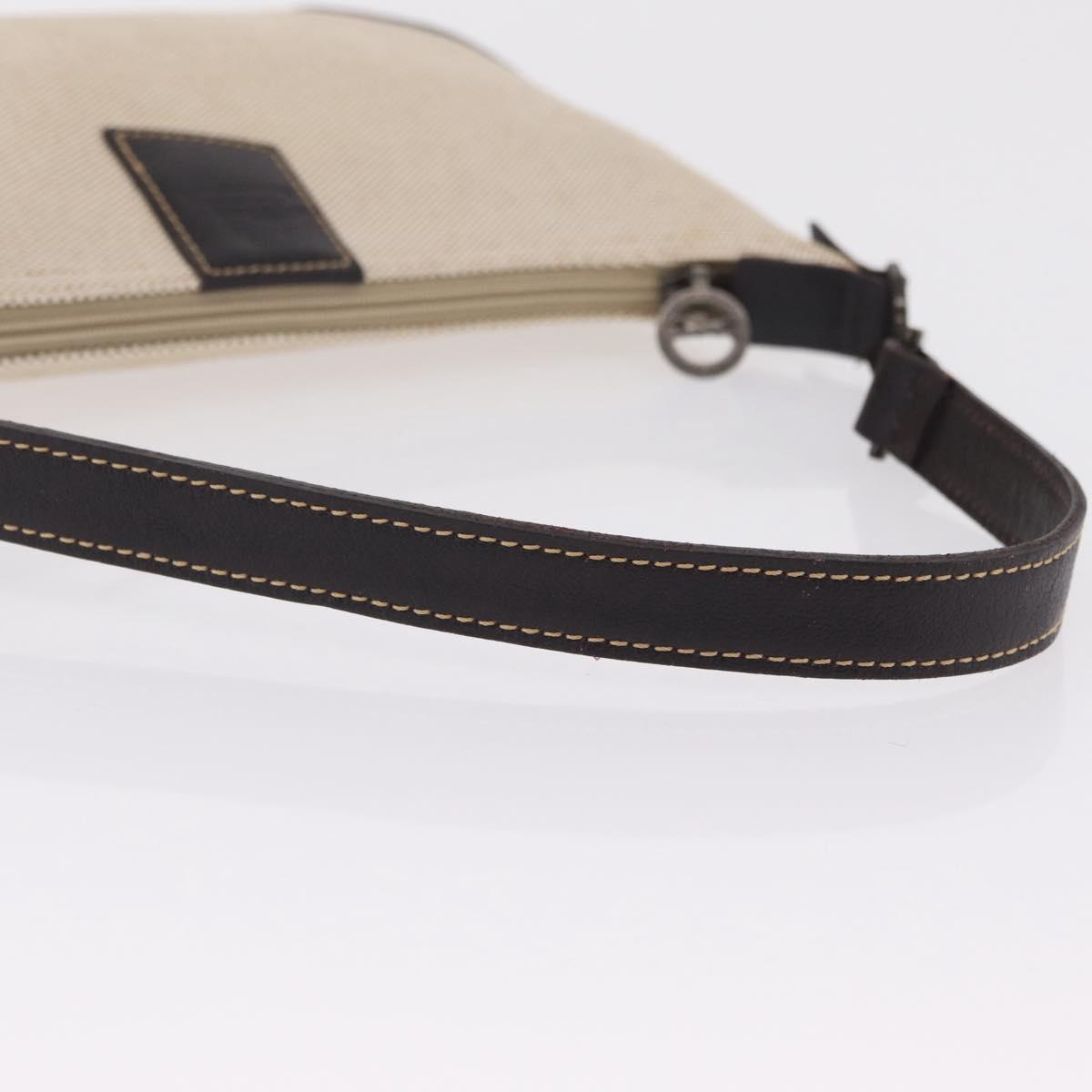 LONGCHAMP Shoulder Bag Canvas Beige Auth 204983A