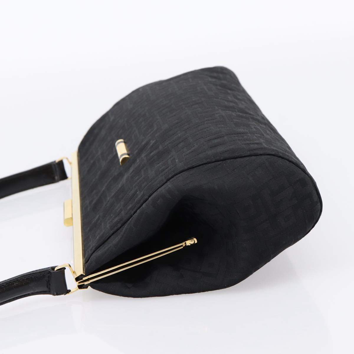 LONGCHAMP Shoulder Bag Nylon Black Gold Auth 204984A