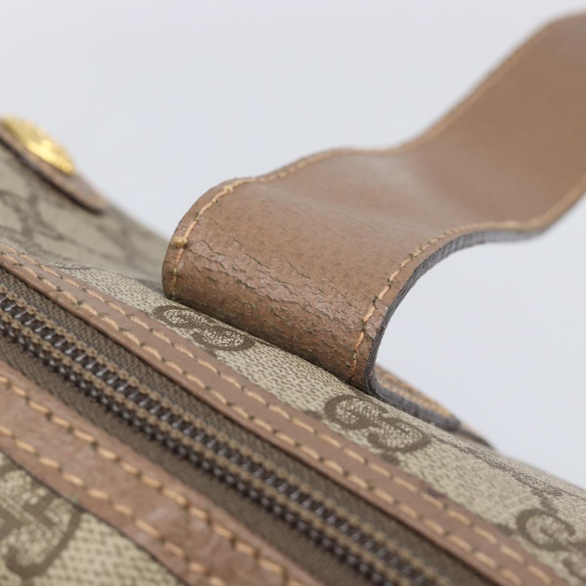 GUCCI GG Supreme Boston Bag PVC Beige Gold 012 1095 6080 Auth 205011